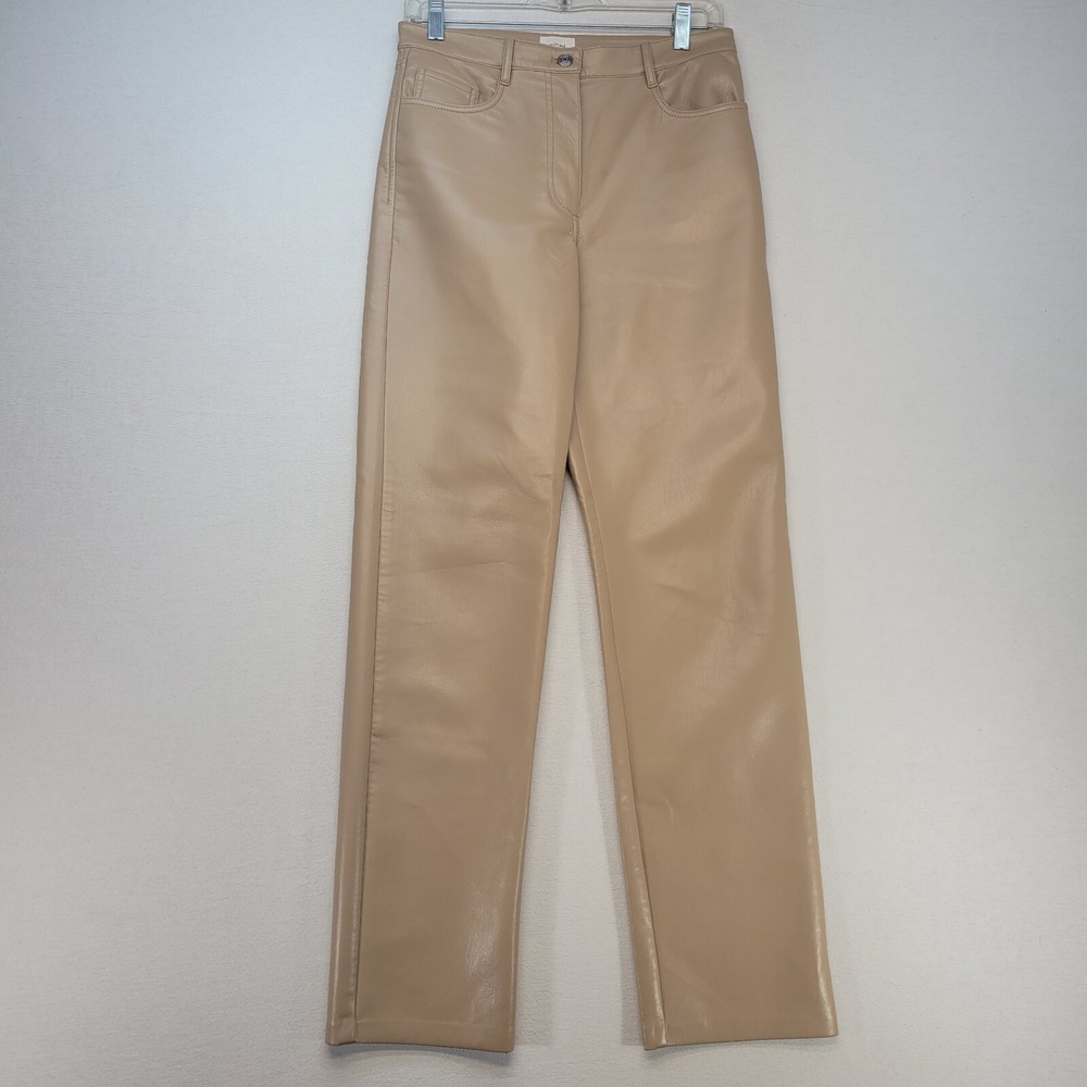 Wilfred Aritzia‎ Pants Womens Small Beige Melina Vegan Leather High Rise Pant